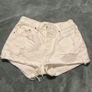 Levis 501 Shorts White